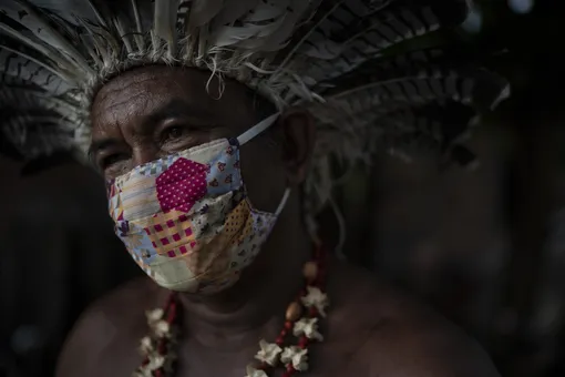 Педро душ Сантуш, лидер сообщества под названием «Парк коренных народов», в Манаусе.