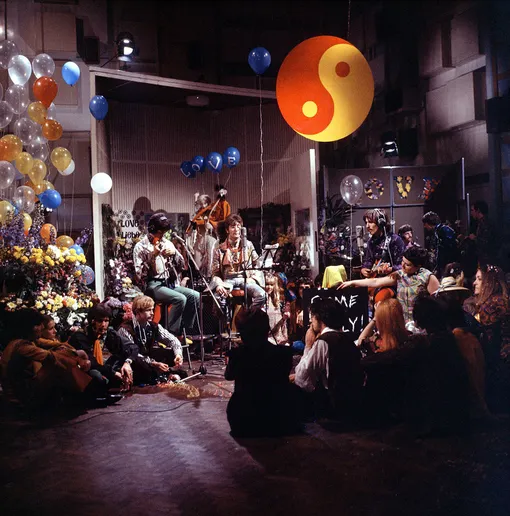 The Beatles at Abbey Road Studios for the 'Our World' live television broadcast, London, Britain — 25 June 1967The Beatles — Paul McCartney, John Lennon, George Harrison and Ringo Starr1967