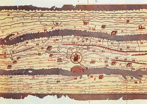 Пейтингерова скрижаль с изображением военных дорог Рима