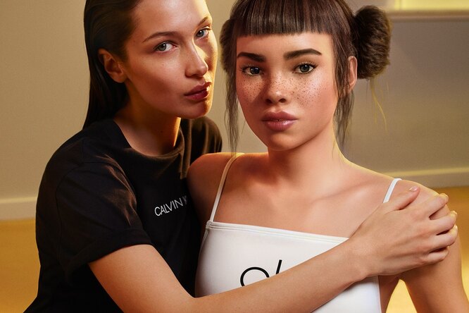 Топ-модель Белла Хадид и виртуальный блогер Лил Микела снялись в рекламе Calvin Klein. Там они — пара Топ-модель Белла Хадид и виртуальный блогер Лил Микела снялись в рекламе Calvin Klein. Там они — пара