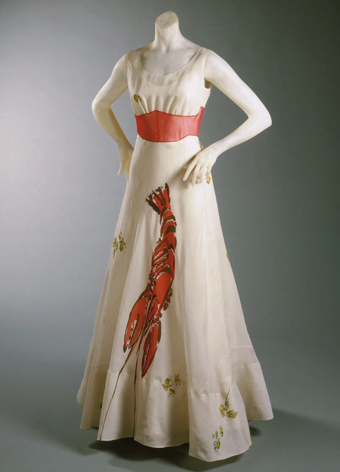 Эльза Скиапарелли х Сальвадор Дали, «Платье с омаром», 1937 Эльза Скиапарелли х Сальвадор Дали, «Платье с омаром», 1937