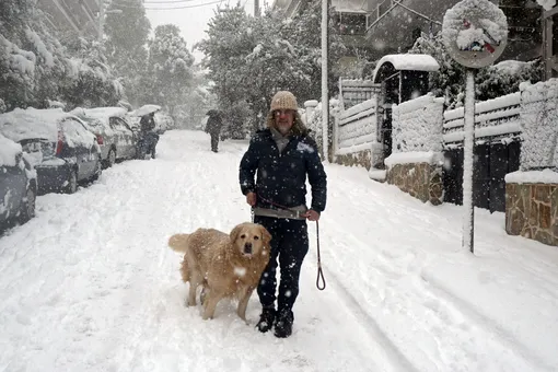 Из-за сильного снегопада во многих регионах Греции 25 января объявили выходным днем, а в Стамбуле приостановлена работа аэропорта