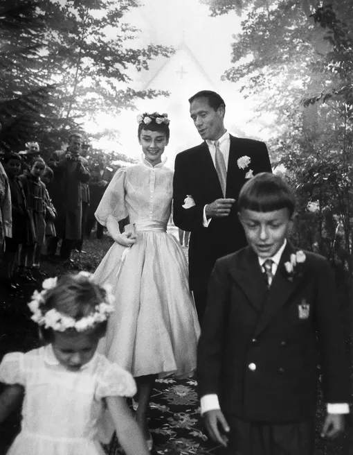 Свадьба Одри Хеберн и Мела Феррера, гора Бюргеншток, Швейцария, сентябрь 1954