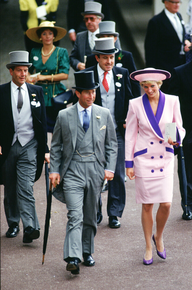 Принц Чарльз и принцесса Диана на Royal Ascot, 1990 Принц Чарльз и принцесса Диана на