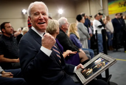 DATE IMPORTED:January 30, 2020Democratic 2020 U.S. presidential candidate and former Vice President Joe Biden gestures as he sits after speaking during a campaign event in Waukee, Iowa, U.S., January 30, 2020. Mike Segar /REUTERS