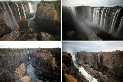 Знаменитый водопад Виктория в Африке обмелел из-за сильнейшей засухи