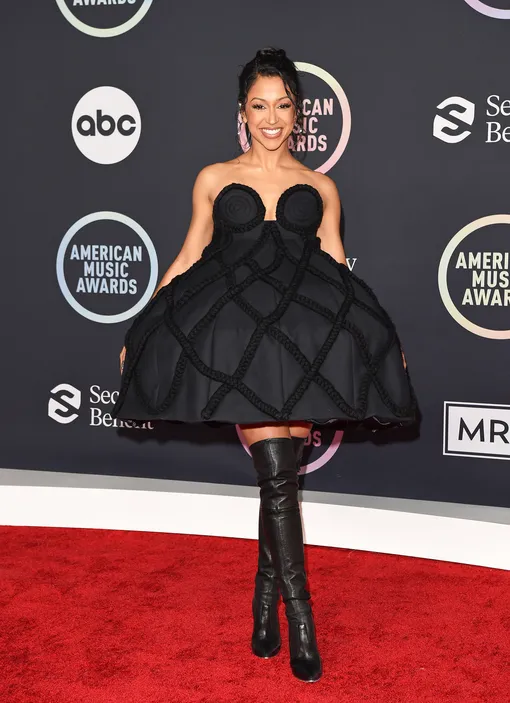Liza Koshy attends the 2021 American Music Awards at Microsoft Theater on November 21, 2021 in Los Angeles, California. (Photo by