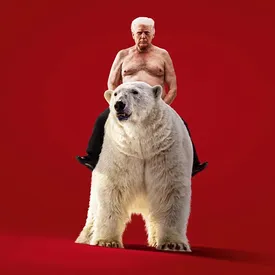 The Economist представил обложку с Трампом, сидящим верхом на белом медведе