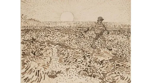 «Сеятель на пшеничном поле на закате», Винсент Ван Гог «Сеятель на пшеничном поле на закате», Винсент Ван Гог