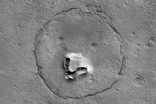 Спутник NASA сфотографировал на Марсе рельеф в форме морды медведя