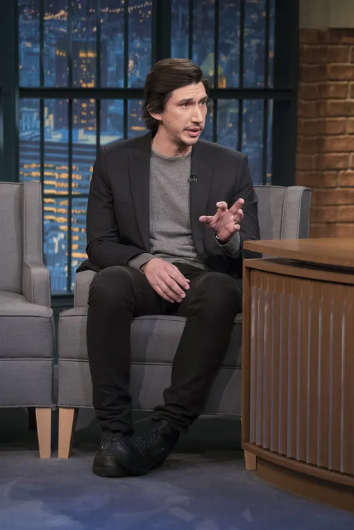 LATE NIGHT WITH SETH MEYERS — Episode 299 — Pictured: Actor Adam Driver during an interview on December 9, 2015 — (Photo by: )
