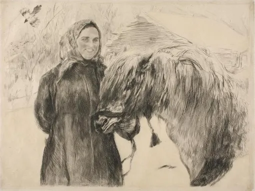 В.А. Серов, «Баба с лошадью», 1899