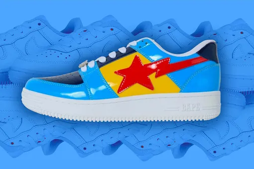 Кроссовки дня: яркие лаковые BAPE STA, позаимствовавшие силуэт у культовых Air Force 1