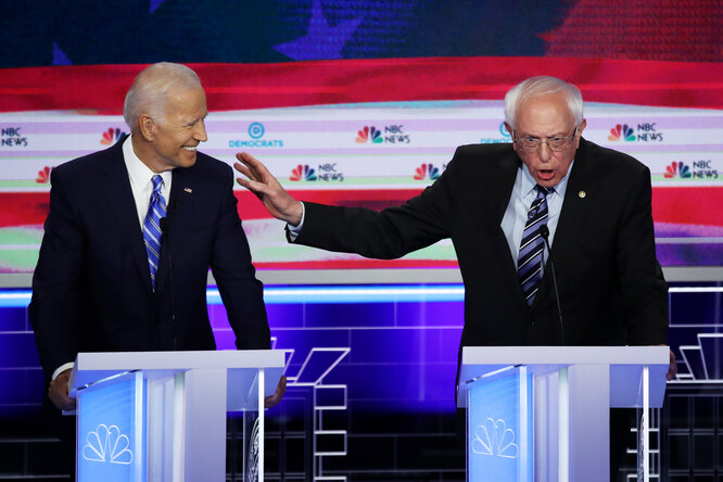 Дебаты между претендентами на кандидатство в президенты от демократов — Джо Байденом и Берни Сандерсом
