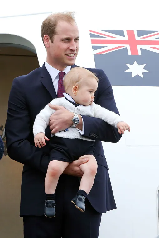 Принц Уильям с сыном во время 19-дневного официального визита по Австралии и Новой Зеландии, 2014.