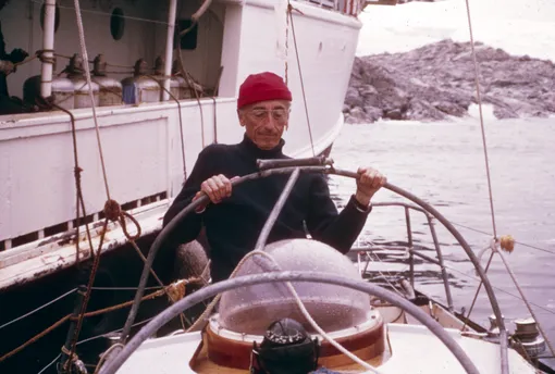 Жак-Ив Кусто на съемках своего фильма «Одиссея Жака Кусто», 1968