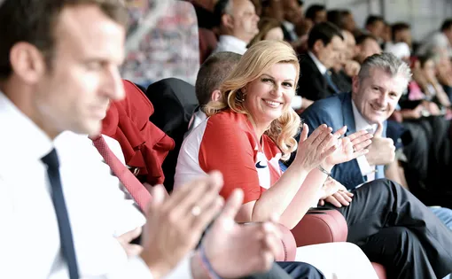 Президент Хорватии Колинда Грабар-Китарович на финальном матче чемпионата мира по футболу