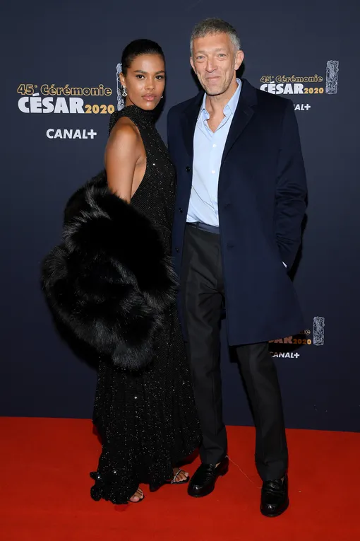 PARIS, FRANCE — FEBRUARY 28: Tina Kunakey and Vincent Cassel arrives at the Cesar Film Awards 2020 Ceremony At Salle Pleyel In Paris on February 28, 2020 in Paris, France. (Photo by Pascal Le Segretain/Getty Images)