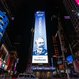Изображение Чайковского появилось на билборде Spotify на Таймс-сквер
