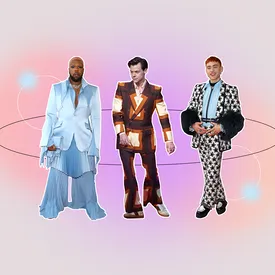 Атлас, перья, трикотаж: лучшие мужские выходы на красной дорожке Brit Awards 2021