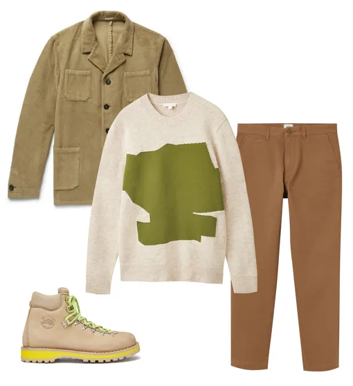 Пиджак, Massimo Alba, £387; свитер, Cos, €89; брюки, H&M, 1899 руб.; обувь, Diemme, €310 Пиджак Massimo Alba, £387; свитер COS, €89; брюки H&M, 1899 рублей ; обувь Diemme, €310