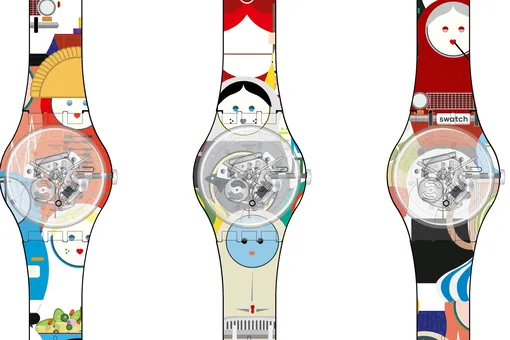 Матрешки, японские комиксы или графика: часы Swatch теперь можно напечатать на принтере, выбрав один из паттернов