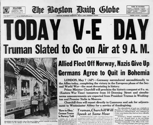 «Трумэн должен выйти в эфир в 9.00. Флот союзников – у берегов Норвегии, нацисты сдаются, немцы соглашаются отступить в Чехию».