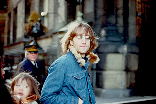 NEW YORK — 1977: Former Beatle John Lennon poses for a photo with his wife Yoko Ono and son Sean Lennon in 1977 in New York City, New York. (Photo by )