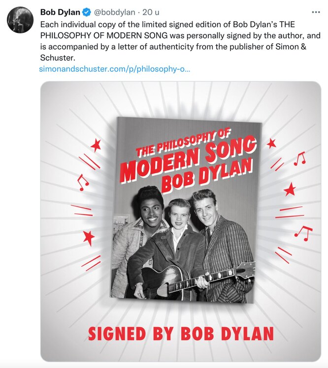 Боб Дилан извинился за копии автографа в его книге. Ранее музыкант  утверждал, что лично подписал каждую книгу