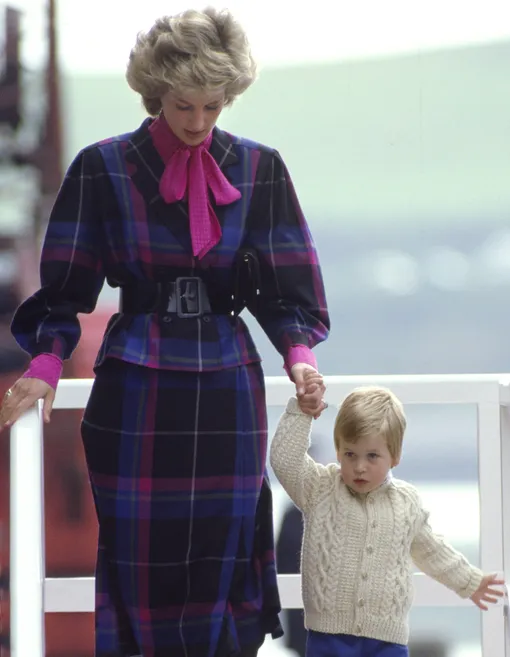 Принцесса Диана с принцем Уильямом в 1985 году