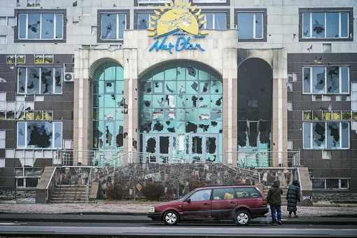 Разрушенное здание в Алматы, 9 января протесты в казахстане