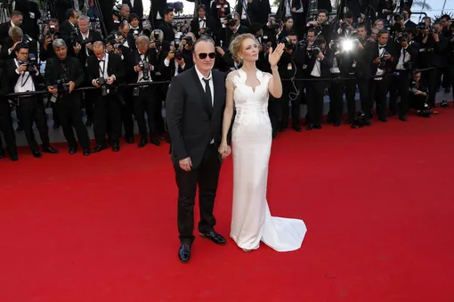 Квентин Тарантино и Ума Турман на церемонии закрытия Каннского кинофестиваля, 2014