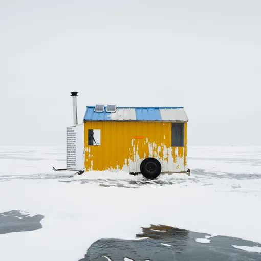 Категория «Архитектура» (Architectire), победитель — Сандра Гербер / Sandra Herber (Канада) с циклом «Подледная рыбалка на озере Виннипег» / Ice Fishing Huts, Lake Winnipeg