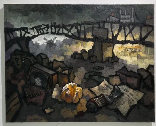 Оскар Рабин, «Забастовка мусорщиков в Париже», 1983 Оскар Рабин, «Забастовка мусорщиков в Париже», 1983