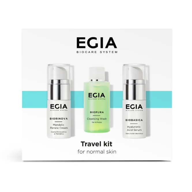 Travel-набор со средствами для нормальной и сухой кожи лица, EGIA