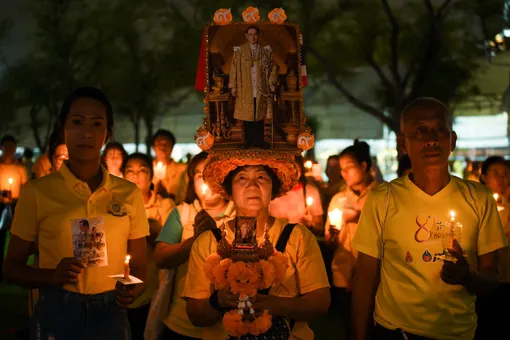 Акция памяти в честь короля Адульядета в третью годовщину его смерти, Бангкок, 13 октября 2019 года.