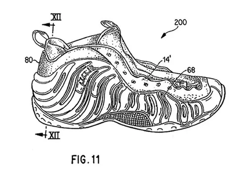 Схема из патента Nike Air Foamposite One