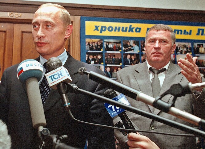 Владимир Жириновский и Владимир Путин (еще в должности премьер-министра), 1999 год