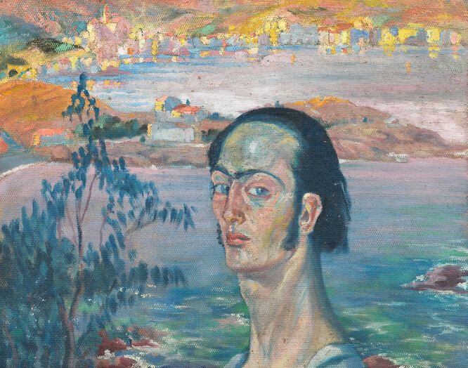 «Автопортрет с рафаэлевской шеей» (Self-Portrait with Raphaelesque neck), 1920-1921