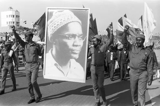 Митинг после убийства Амилкара Кабрала в 1973 году