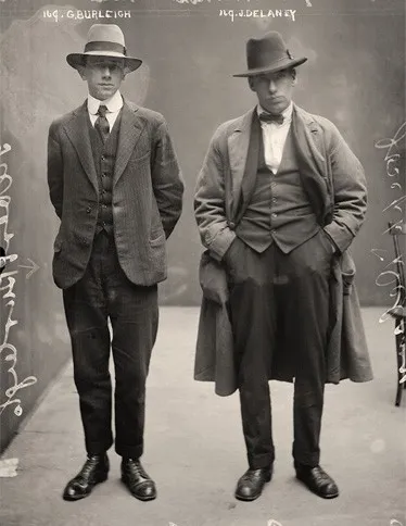 Гилберт Берли и Джозеф Делэни, 27 августа 1920 года, центральное полицейское управление, Сидней