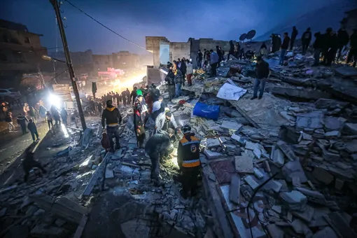 Последствия землетрясения в Идлибе, Сирия