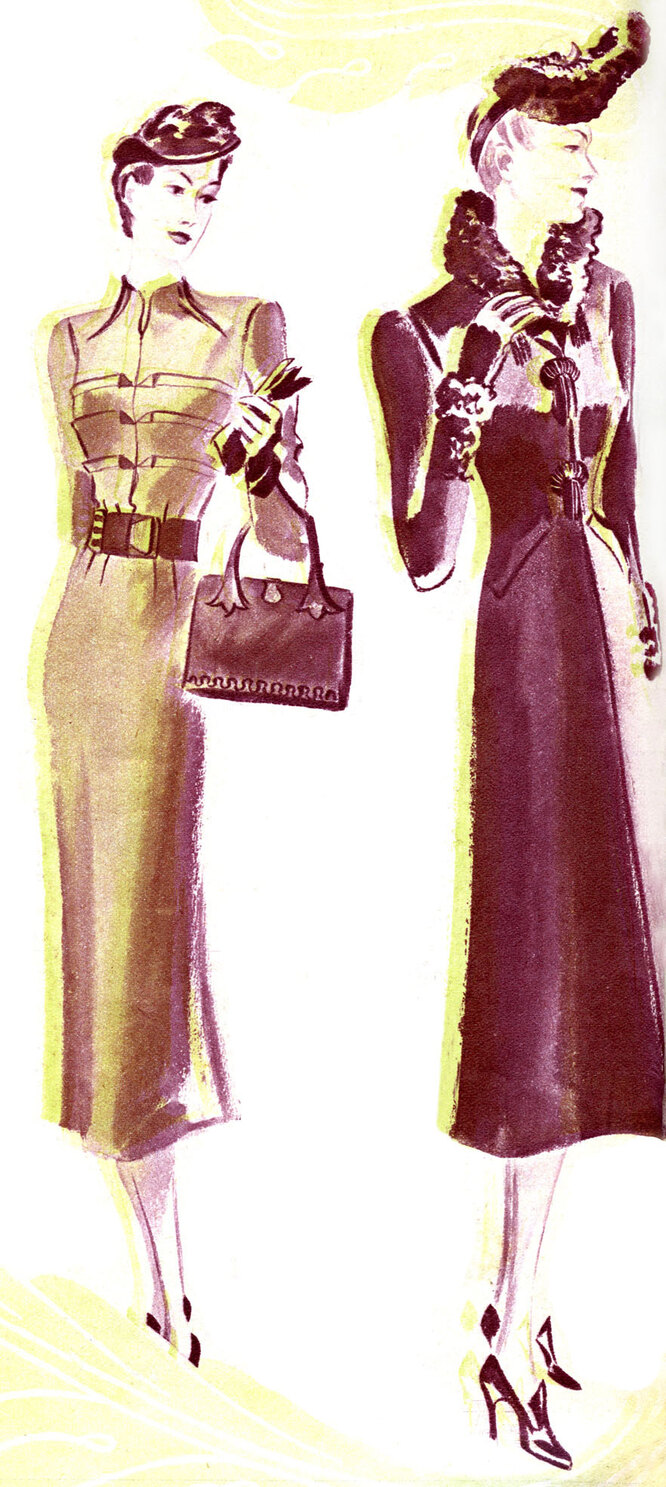 Эскизы Эльзы Скиапарелли, 1938 Эскизы Эльзы Скиапарелли, 1938