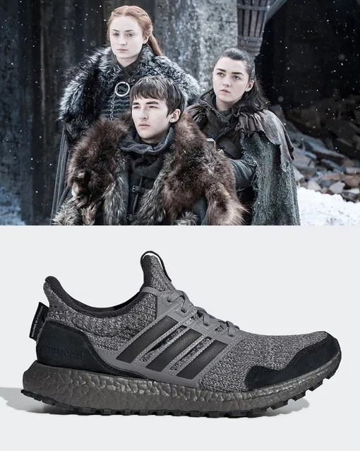 Санса, Бран и Арья Старк и adidas Ultra Boost «House Stark»