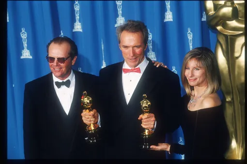 Джек Николсон, Клинт Иствуд и Барбра Стрейзанд на премии «Оскар» в 1993 году