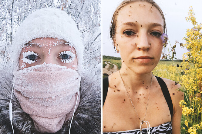 «Хочешь остановиться и сделать кадр?»: Жительница Якутии и ее два контрастных селфи