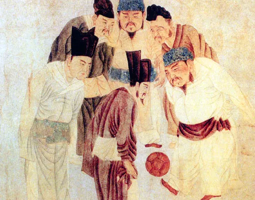 Китайский император Тайцзу Сун (21 марта 927 — 14 ноября 976) играет в Цуджу с премьер-министром Чжао Пу.
