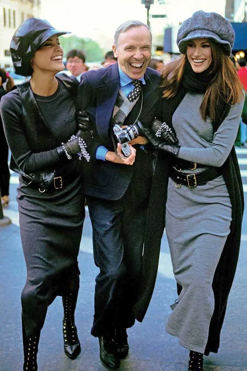 Билл Каннингем с моделями, 1992