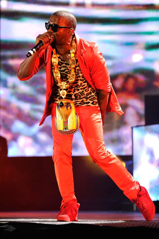 Kanye West perform at Yankee Stadium on September 13, 2010 in New York, New York. (Photo by Kevin Mazur/WireImage/Getty Images