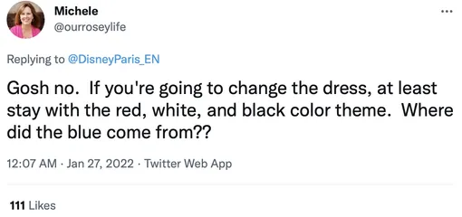 «Господи, нет. Если вы хотите сменить наряд, по крайней мере, сохраните красно-бело-черную цветовой схемы. Откуда этот синий цвет?»
